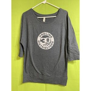 Ouray Sportswear  Women's Gray Graphic  3/4Sleeve T-shirt ‎ SZ L